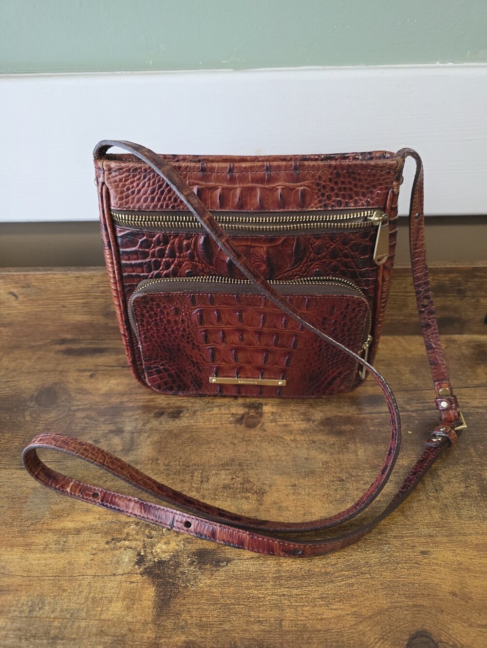 Brahmin Cleo  Pecan Brown Crossbody Purse